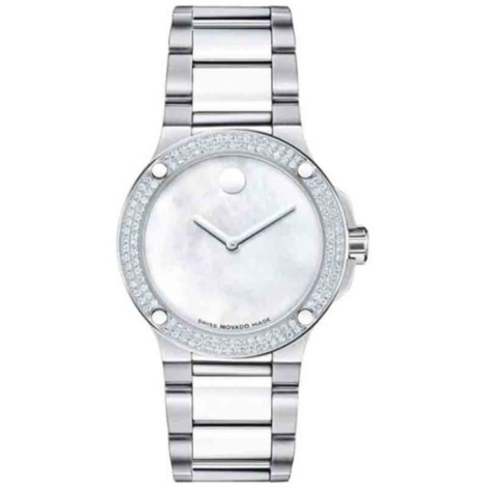Movado Women’s Quartz Swiss Made Silver Mother of Pearl Dial 34m watch